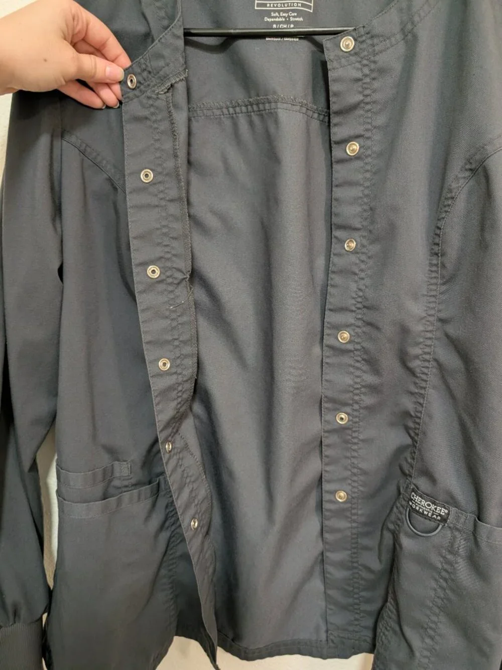 Cherokee Workwear Gray Scrub Jacket Small